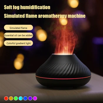 130ml Vulcanice Flacără Aroma Difuzor de Ulei Esential de Lampa USB Simulare Umidificator de Aer cu Culoare Lumină de Noapte Parfum pentru Acasă