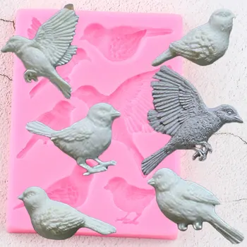 3D Ambarcațiunile de Păsări Matrite de Silicon Sugarcraft Decorare Tort Fondant Mucegai Cupcake Bicarbonat de Lut Bomboane de Ciocolată Gumpaste Matrite