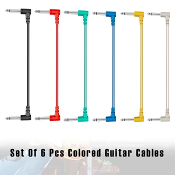 SET 6BUC Colorate 30cm 6 Inch Chitara Electrica Cabluri Patch Unghi Drept Metal Conector Pentru Chitara Instrument Efecte Pedale Buclă